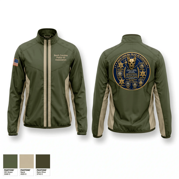 Windbreaker, South Carolina Police K9 Association, Police, Teamtime, Team time, sublimation, custom sports apparel, team uniforms, spirit wear, spiritwear, sports uniforms, custom shirts, team store, custom team store, fundraiser sports, apparel fundraiser