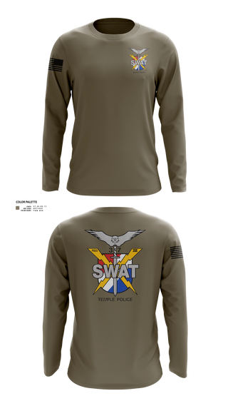 Long Sleeve Performance Shirt, Temple SWAT, Police, Teamtime, Team time, sublimation, custom sports apparel, team uniforms, spirit wear, spiritwear, sports uniforms, custom shirts, team store, custom team store, fundraiser sports, apparel fundraiser
