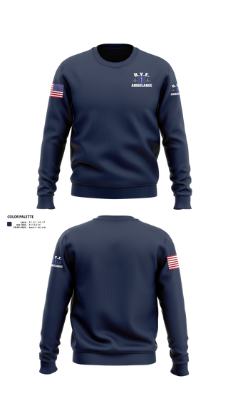 Crew Neck Sweatshirt, B.Y.E. AMBULANCE SERVICE INC., EMS/EMT, Teamtime, Team time, sublimation, custom sports apparel, team uniforms, spirit wear, spiritwear, sports uniforms, custom shirts, team store, custom team store, fundraiser sports, apparel fundraiser