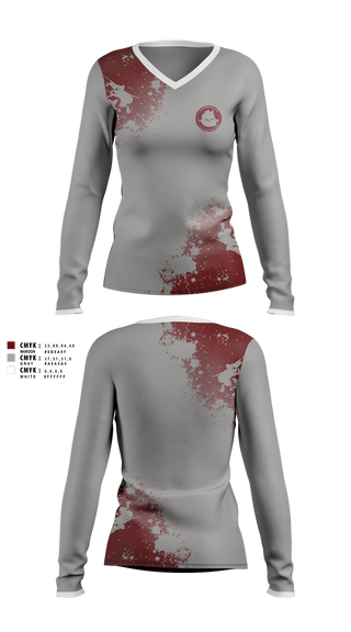Womens Long Sleeve Vneck Shirt, St. Francis Xavier Academy, , Teamtime, Team time, sublimation, custom sports apparel, team uniforms, spirit wear, spiritwear, sports uniforms, custom shirts, team store, custom team store, fundraiser sports, apparel fundraiser