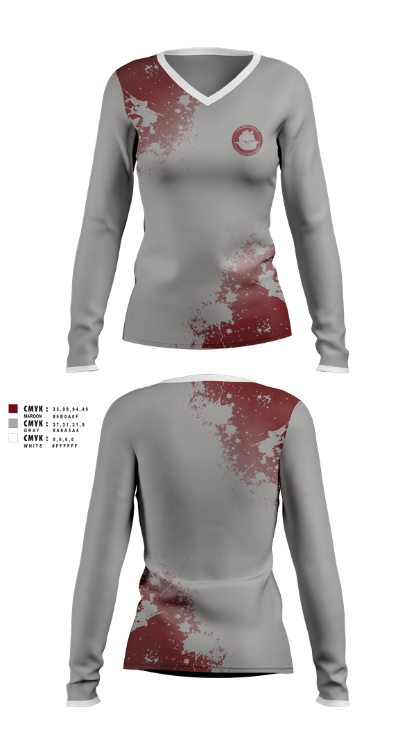 Womens Long Sleeve Vneck Shirt, St. Francis Xavier Academy, , Teamtime, Team time, sublimation, custom sports apparel, team uniforms, spirit wear, spiritwear, sports uniforms, custom shirts, team store, custom team store, fundraiser sports, apparel fundraiser