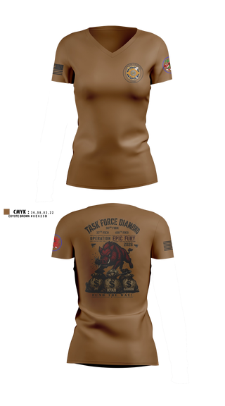 Womens Short Sleeve Vneck Shirt, 93rd Finance Battalion, National Guard, Teamtime, Team time, sublimation, custom sports apparel, team uniforms, spirit wear, spiritwear, sports uniforms, custom shirts, team store, custom team store, fundraiser sports, apparel fundraiser