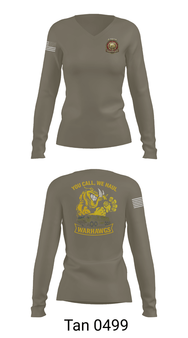 Womens Long Sleeve Vneck Shirt, 478th Trasportation Company, Army, Teamtime, Team time, sublimation, custom sports apparel, team uniforms, spirit wear, spiritwear, sports uniforms, custom shirts, team store, custom team store, fundraiser sports, apparel fundraiser