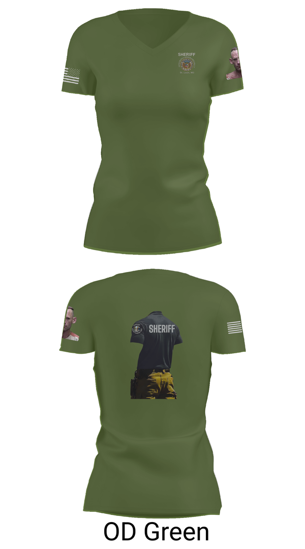 Womens Short Sleeve Vneck Shirt, Sheriff Transportation, , Teamtime, Team time, sublimation, custom sports apparel, team uniforms, spirit wear, spiritwear, sports uniforms, custom shirts, team store, custom team store, fundraiser sports, apparel fundraiser