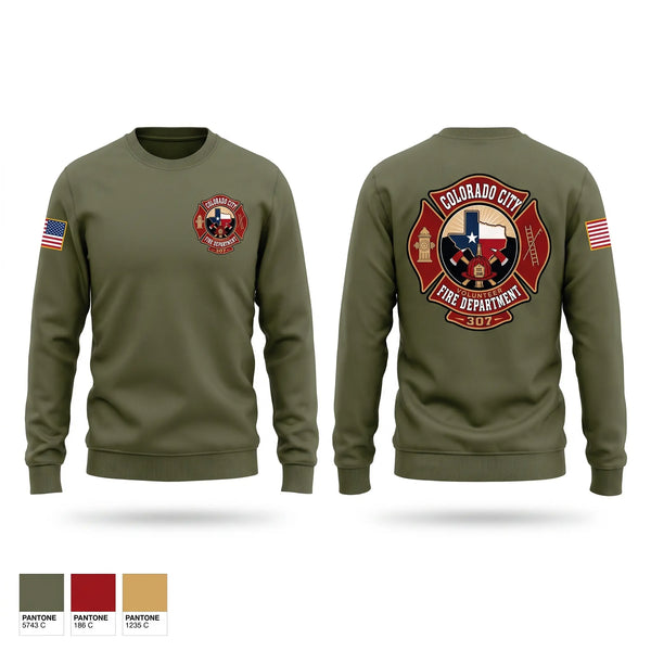 Crew Neck Sweatshirt, Colorado City Fire Department, Fire Department, Teamtime, Team time, sublimation, custom sports apparel, team uniforms, spirit wear, spiritwear, sports uniforms, custom shirts, team store, custom team store, fundraiser sports, apparel fundraiser