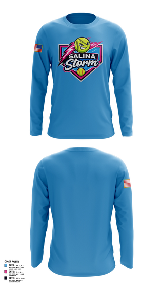 Long Sleeve Performance Shirt, Salina Storm, Softball, Teamtime, Team time, sublimation, custom sports apparel, team uniforms, spirit wear, spiritwear, sports uniforms, custom shirts, team store, custom team store, fundraiser sports, apparel fundraiser