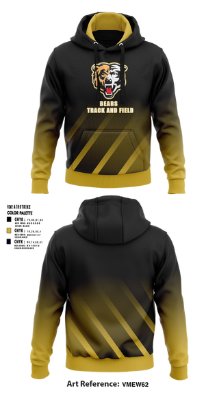 Hoodie, Bears, Track & Field, Teamtime, Team time, sublimation, custom sports apparel, team uniforms, spirit wear, spiritwear, sports uniforms, custom shirts, team store, custom team store, fundraiser sports, apparel fundraiser