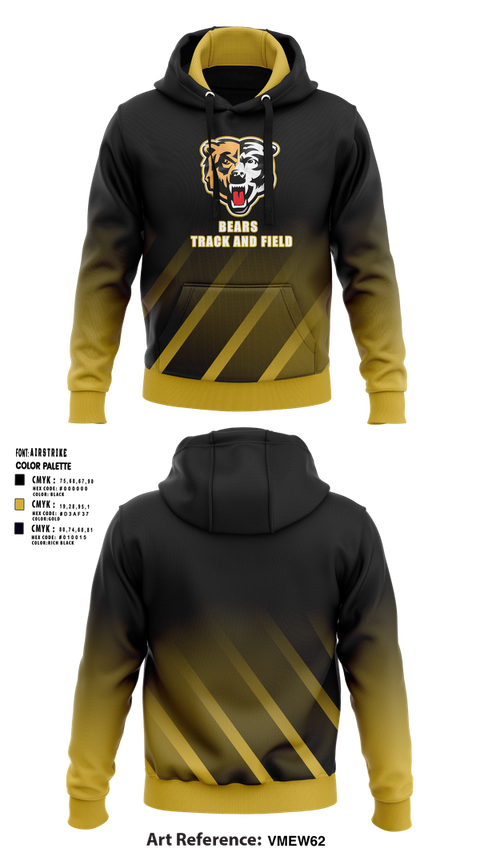 Hoodie, Bears, Track & Field, Teamtime, Team time, sublimation, custom sports apparel, team uniforms, spirit wear, spiritwear, sports uniforms, custom shirts, team store, custom team store, fundraiser sports, apparel fundraiser