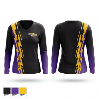 Womens Long Sleeve Vneck Shirt, Puregold Band, Spirit Store, Teamtime, Team time, sublimation, custom sports apparel, team uniforms, spirit wear, spiritwear, sports uniforms, custom shirts, team store, custom team store, fundraiser sports, apparel fundraiser