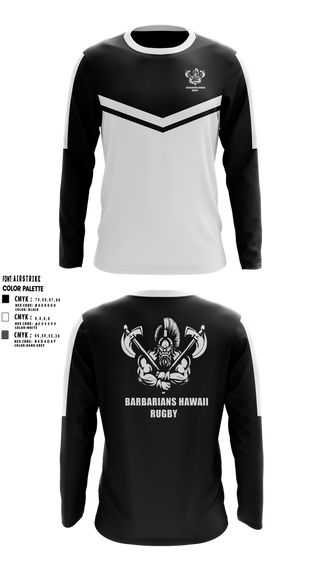 Long Sleeve Performance Shirt, BARBARIANS HAWAII, Rugby, Teamtime, Team time, sublimation, custom sports apparel, team uniforms, spirit wear, spiritwear, sports uniforms, custom shirts, team store, custom team store, fundraiser sports, apparel fundraiser