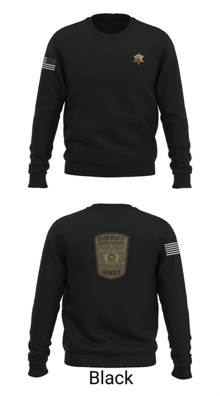Crew Neck Sweatshirt, Hunt County SWAT, Police, Teamtime, Team time, sublimation, custom sports apparel, team uniforms, spirit wear, spiritwear, sports uniforms, custom shirts, team store, custom team store, fundraiser sports, apparel fundraiser