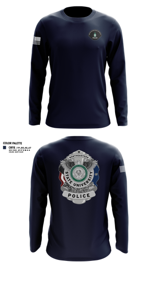Long Sleeve Performance Shirt, NSU PD, Police, Teamtime, Team time, sublimation, custom sports apparel, team uniforms, spirit wear, spiritwear, sports uniforms, custom shirts, team store, custom team store, fundraiser sports, apparel fundraiser