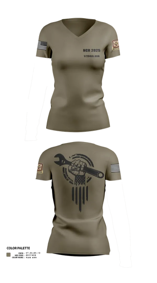 Womens Short Sleeve Vneck Shirt, 1/204th ADA, , Teamtime, Team time, sublimation, custom sports apparel, team uniforms, spirit wear, spiritwear, sports uniforms, custom shirts, team store, custom team store, fundraiser sports, apparel fundraiser
