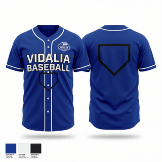 Full Button Baseball Jersey, Vidalia Jr Boys Baseball, Baseball, Teamtime, Team time, sublimation, custom sports apparel, team uniforms, spirit wear, spiritwear, sports uniforms, custom shirts, team store, custom team store, fundraiser sports, apparel fundraiser