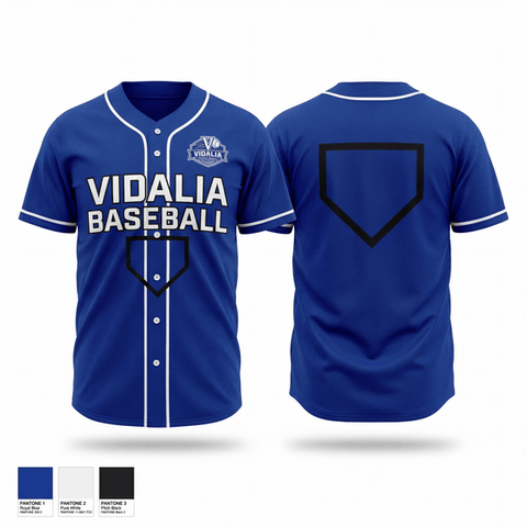 Full Button Baseball Jersey, Vidalia Jr Boys Baseball, Baseball, Teamtime, Team time, sublimation, custom sports apparel, team uniforms, spirit wear, spiritwear, sports uniforms, custom shirts, team store, custom team store, fundraiser sports, apparel fundraiser