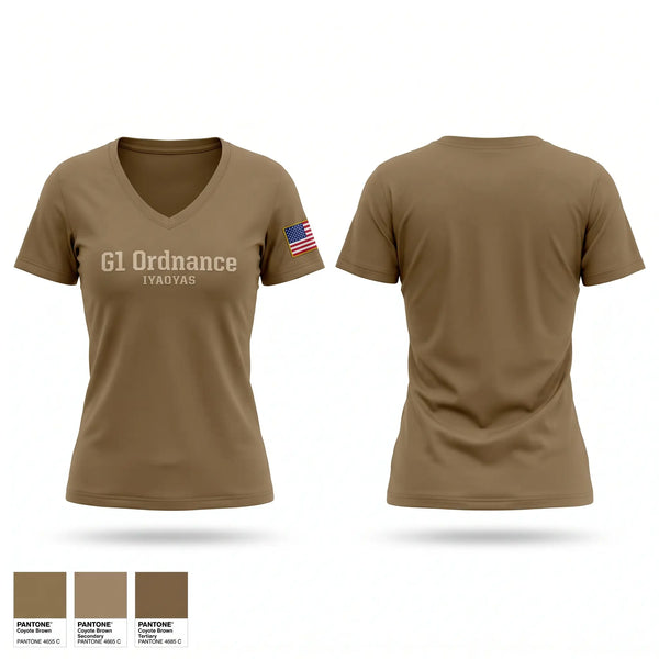 Womens Short Sleeve Vneck Shirt, G1 Ordnance, Navy, Teamtime, Team time, sublimation, custom sports apparel, team uniforms, spirit wear, spiritwear, sports uniforms, custom shirts, team store, custom team store, fundraiser sports, apparel fundraiser