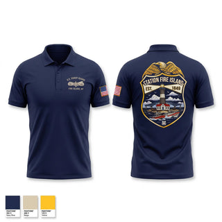 Short Sleeve Performance Polo, Station Fire island NY, Coast Guard, Teamtime, Team time, sublimation, custom sports apparel, team uniforms, spirit wear, spiritwear, sports uniforms, custom shirts, team store, custom team store, fundraiser sports, apparel fundraiser