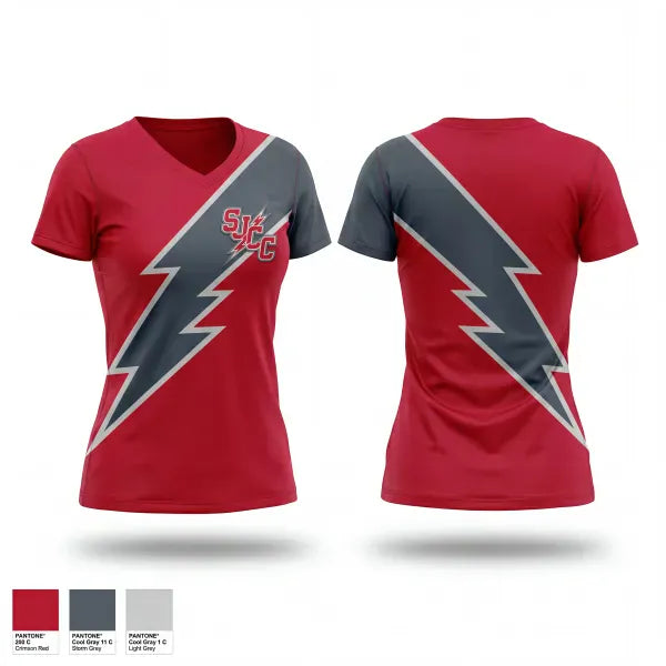 Womens Short Sleeve Vneck Shirt, Saint Joseph Central Catholic High School Tennis, Tennis, Teamtime, Team time, sublimation, custom sports apparel, team uniforms, spirit wear, spiritwear, sports uniforms, custom shirts, team store, custom team store, fundraiser sports, apparel fundraiser