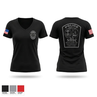 Womens Short Sleeve Vneck Shirt, Spartanburg Methodist College Police, Police, Teamtime, Team time, sublimation, custom sports apparel, team uniforms, spirit wear, spiritwear, sports uniforms, custom shirts, team store, custom team store, fundraiser sports, apparel fundraiser