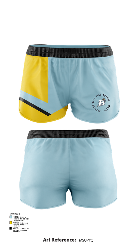 Womens Shorts, Beddingfield High School Music, Spirit Store, Teamtime, Team time, sublimation, custom sports apparel, team uniforms, spirit wear, spiritwear, sports uniforms, custom shirts, team store, custom team store, fundraiser sports, apparel fundraiser