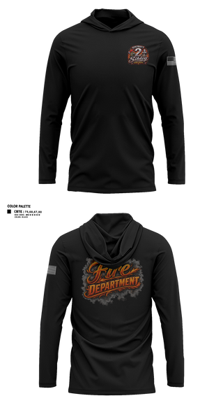Long Sleeve Performance Shirt with hood, Sibley District 2, Fire Department, Teamtime, Team time, sublimation, custom sports apparel, team uniforms, spirit wear, spiritwear, sports uniforms, custom shirts, team store, custom team store, fundraiser sports, apparel fundraiser