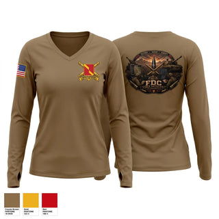 Womens Long Sleeve Vneck Shirt, 4-27 FA, Army, Teamtime, Team time, sublimation, custom sports apparel, team uniforms, spirit wear, spiritwear, sports uniforms, custom shirts, team store, custom team store, fundraiser sports, apparel fundraiser