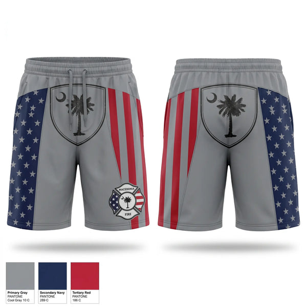 Athletic Shorts With Pockets, Macedonia Fire Department, Fire Department, Teamtime, Team time, sublimation, custom sports apparel, team uniforms, spirit wear, spiritwear, sports uniforms, custom shirts, team store, custom team store, fundraiser sports, apparel fundraiser