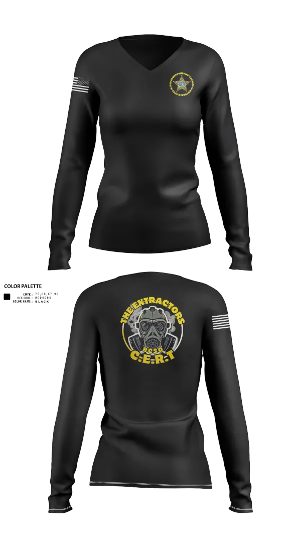 Womens Long Sleeve Vneck Shirt, Extractors, , Teamtime, Team time, sublimation, custom sports apparel, team uniforms, spirit wear, spiritwear, sports uniforms, custom shirts, team store, custom team store, fundraiser sports, apparel fundraiser