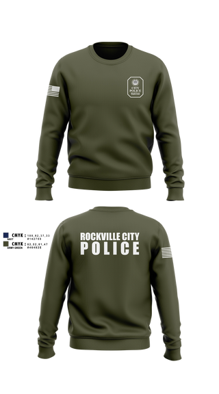 Crew Neck Sweatshirt, Rockville City Police, Police, Teamtime, Team time, sublimation, custom sports apparel, team uniforms, spirit wear, spiritwear, sports uniforms, custom shirts, team store, custom team store, fundraiser sports, apparel fundraiser