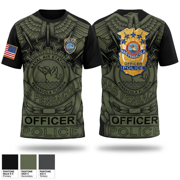 Old School Cotton Feel Shirt, NAS Pensacola Police / Security Forces, Navy, Teamtime, Team time, sublimation, custom sports apparel, team uniforms, spirit wear, spiritwear, sports uniforms, custom shirts, team store, custom team store, fundraiser sports, apparel fundraiser