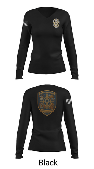 Womens Long Sleeve Vneck Shirt, Heritage Companies Security Services Division, , Teamtime, Team time, sublimation, custom sports apparel, team uniforms, spirit wear, spiritwear, sports uniforms, custom shirts, team store, custom team store, fundraiser sports, apparel fundraiser