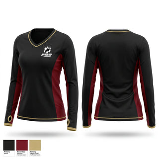 Womens Long Sleeve Vneck Shirt, Killdeer Area Ambulance, EMS/EMT, Teamtime, Team time, sublimation, custom sports apparel, team uniforms, spirit wear, spiritwear, sports uniforms, custom shirts, team store, custom team store, fundraiser sports, apparel fundraiser