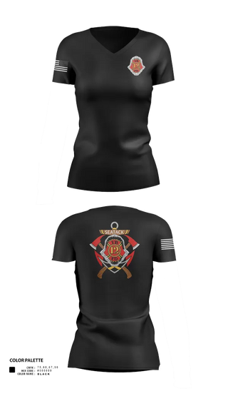 Womens Short Sleeve Vneck Shirt, Company 12, Fire Department, Teamtime, Team time, sublimation, custom sports apparel, team uniforms, spirit wear, spiritwear, sports uniforms, custom shirts, team store, custom team store, fundraiser sports, apparel fundraiser