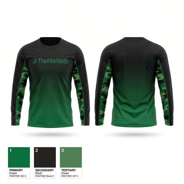 Long Sleeve Performance Shirt, Jr. Thunderbirds, Baseball, Teamtime, Team time, sublimation, custom sports apparel, team uniforms, spirit wear, spiritwear, sports uniforms, custom shirts, team store, custom team store, fundraiser sports, apparel fundraiser
