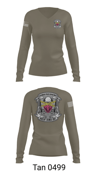 Womens Long Sleeve Vneck Shirt, Violent Crime Unit, Police, Teamtime, Team time, sublimation, custom sports apparel, team uniforms, spirit wear, spiritwear, sports uniforms, custom shirts, team store, custom team store, fundraiser sports, apparel fundraiser