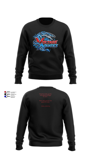 Crew Neck Sweatshirt, Voltage Team Store, Swimming, Teamtime, Team time, sublimation, custom sports apparel, team uniforms, spirit wear, spiritwear, sports uniforms, custom shirts, team store, custom team store, fundraiser sports, apparel fundraiser