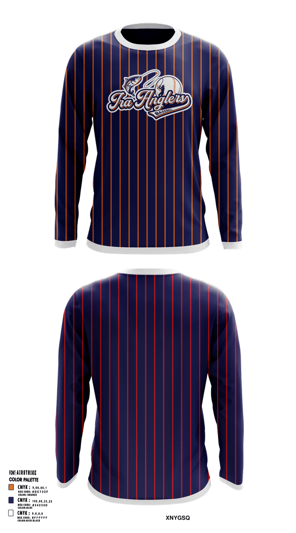 Long Sleeve Performance Shirt, Ira Township Anglers, Baseball, Teamtime, Team time, sublimation, custom sports apparel, team uniforms, spirit wear, spiritwear, sports uniforms, custom shirts, team store, custom team store, fundraiser sports, apparel fundraiser