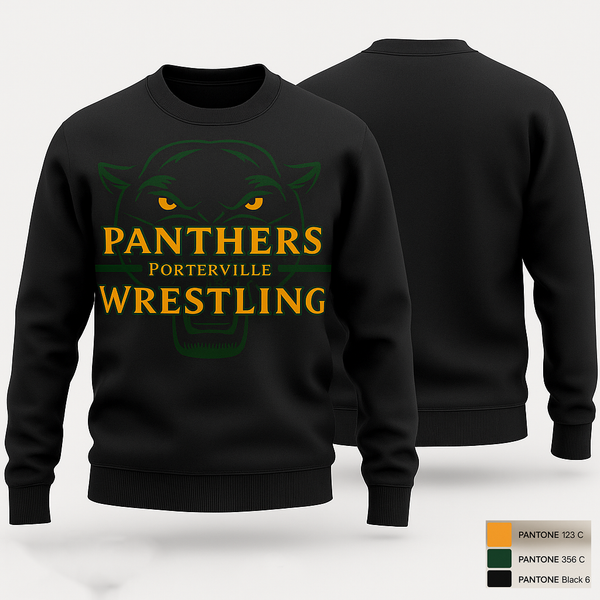 Crew Neck Sweatshirt, Porterville High School Wrestling, Wrestling, Teamtime, Team time, sublimation, custom sports apparel, team uniforms, spirit wear, spiritwear, sports uniforms, custom shirts, team store, custom team store, fundraiser sports, apparel fundraiser
