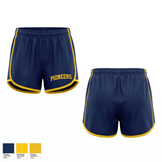 Womens Shorts, PIONEERS, Wrestling, Teamtime, Team time, sublimation, custom sports apparel, team uniforms, spirit wear, spiritwear, sports uniforms, custom shirts, team store, custom team store, fundraiser sports, apparel fundraiser