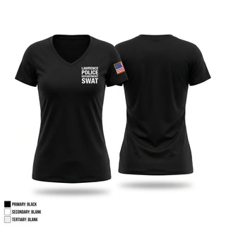 Womens Short Sleeve Vneck Shirt, Lawrence Police Department SWAT, Police, Teamtime, Team time, sublimation, custom sports apparel, team uniforms, spirit wear, spiritwear, sports uniforms, custom shirts, team store, custom team store, fundraiser sports, apparel fundraiser