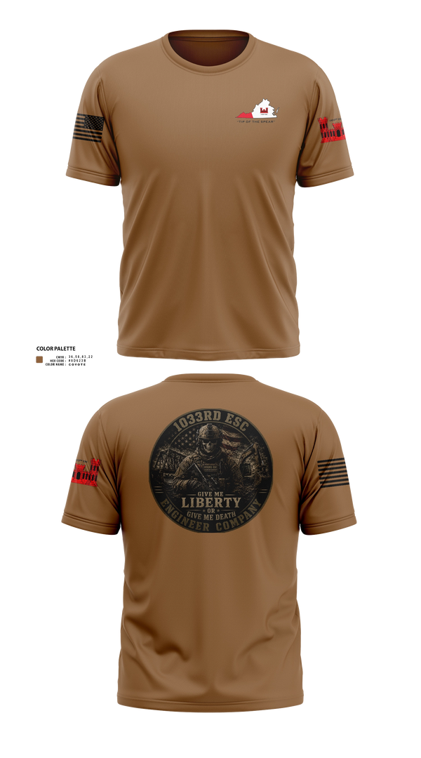 Old School Cotton Feel Shirt, 1033rd Engineer Support Company, National Guard, Teamtime, Team time, sublimation, custom sports apparel, team uniforms, spirit wear, spiritwear, sports uniforms, custom shirts, team store, custom team store, fundraiser sports, apparel fundraiser