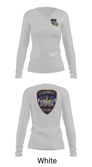 Womens Long Sleeve Vneck Shirt, Cooke County Sheriff’s Office, Police, Teamtime, Team time, sublimation, custom sports apparel, team uniforms, spirit wear, spiritwear, sports uniforms, custom shirts, team store, custom team store, fundraiser sports, apparel fundraiser