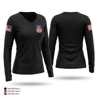 Womens Long Sleeve Vneck Shirt, 249 TH RTI, Army, Teamtime, Team time, sublimation, custom sports apparel, team uniforms, spirit wear, spiritwear, sports uniforms, custom shirts, team store, custom team store, fundraiser sports, apparel fundraiser