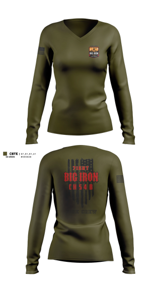 Womens Long Sleeve Vneck Shirt, Big Iron, Fire Department, Teamtime, Team time, sublimation, custom sports apparel, team uniforms, spirit wear, spiritwear, sports uniforms, custom shirts, team store, custom team store, fundraiser sports, apparel fundraiser