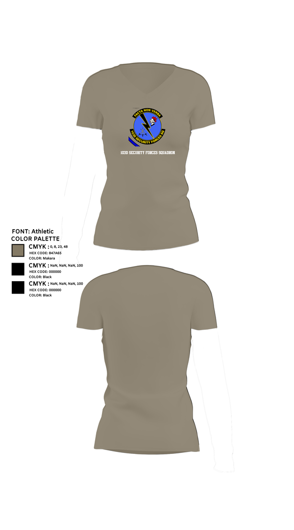 Womens Short Sleeve Vneck Shirt, 103d SECURITY FORCES SQUADRON, , Teamtime, Team time, sublimation, custom sports apparel, team uniforms, spirit wear, spiritwear, sports uniforms, custom shirts, team store, custom team store, fundraiser sports, apparel fundraiser