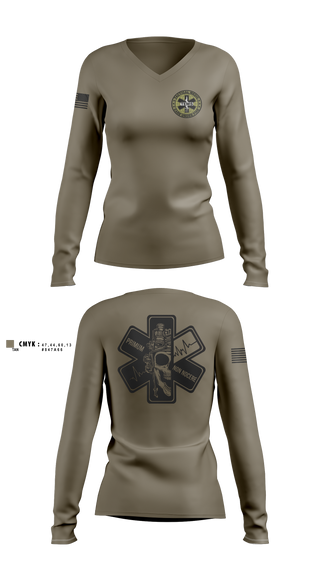Womens Long Sleeve Vneck Shirt, Jim Wells County sheriff, EMS/EMT, Teamtime, Team time, sublimation, custom sports apparel, team uniforms, spirit wear, spiritwear, sports uniforms, custom shirts, team store, custom team store, fundraiser sports, apparel fundraiser