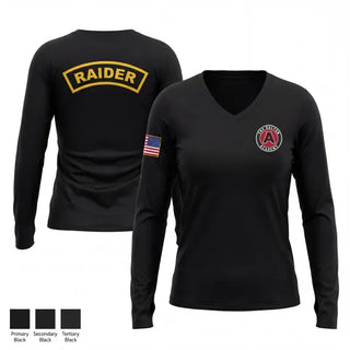 Womens Long Sleeve Vneck Shirt, Dalton Jrotc, Army, Teamtime, Team time, sublimation, custom sports apparel, team uniforms, spirit wear, spiritwear, sports uniforms, custom shirts, team store, custom team store, fundraiser sports, apparel fundraiser
