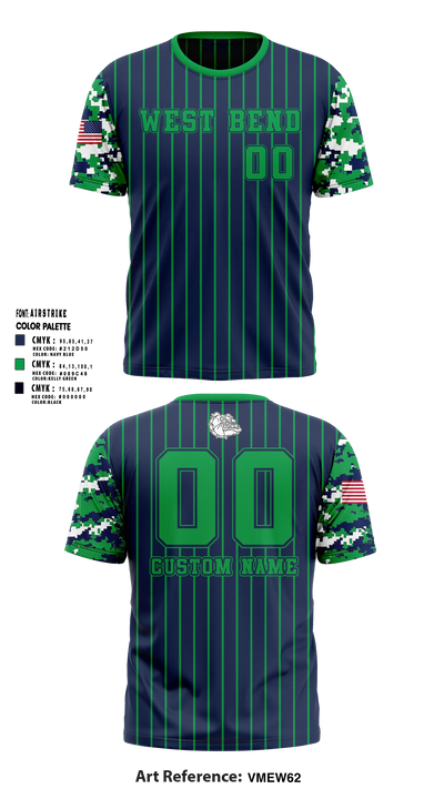 West Bend 9U Bulldogs Short Sleeve Performance Shirt - 6