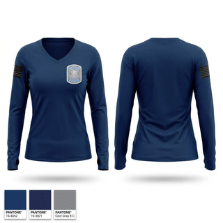 Womens Long Sleeve Vneck Shirt, Bath Township Police Department, Police, Teamtime, Team time, sublimation, custom sports apparel, team uniforms, spirit wear, spiritwear, sports uniforms, custom shirts, team store, custom team store, fundraiser sports, apparel fundraiser