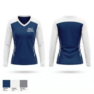 Womens Long Sleeve Vneck Shirt, Black Cypress, Police, Teamtime, Team time, sublimation, custom sports apparel, team uniforms, spirit wear, spiritwear, sports uniforms, custom shirts, team store, custom team store, fundraiser sports, apparel fundraiser